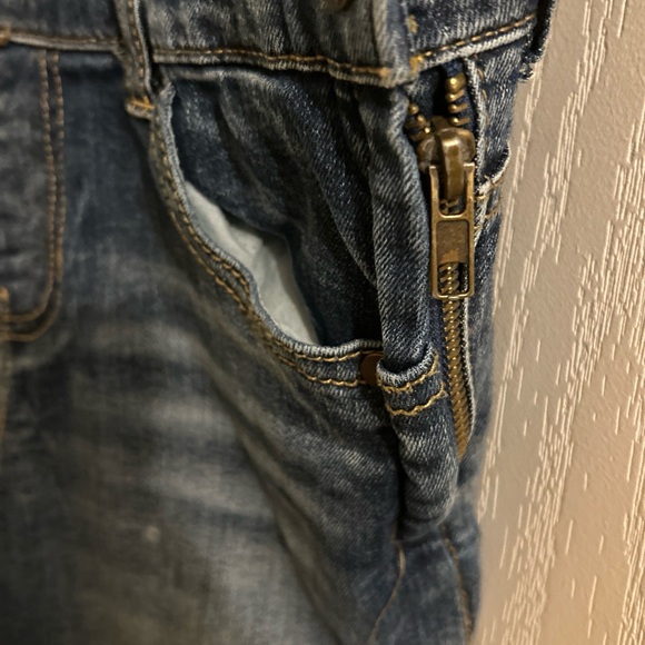 Overalls, Dollhouse size 5 denim distressed junior/teens stretch, material, EUC - Picture 6 of 12